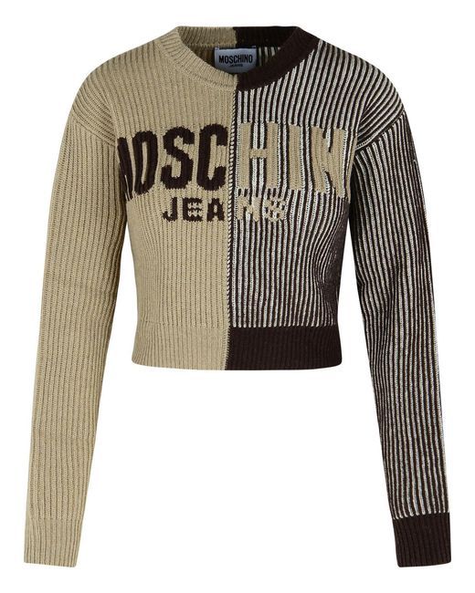 Moschino Gray Two Tone Cashmere Blend Sweater
