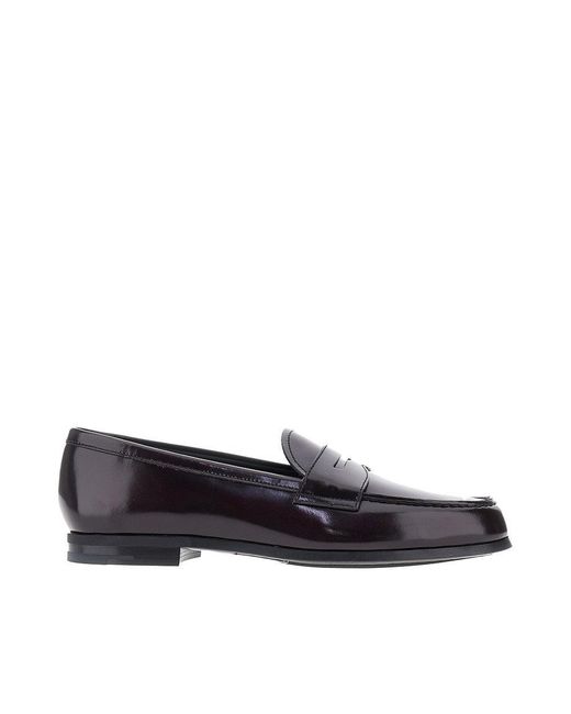 Church's Blue 'Natalie' Fumé Polished Leather Loafers