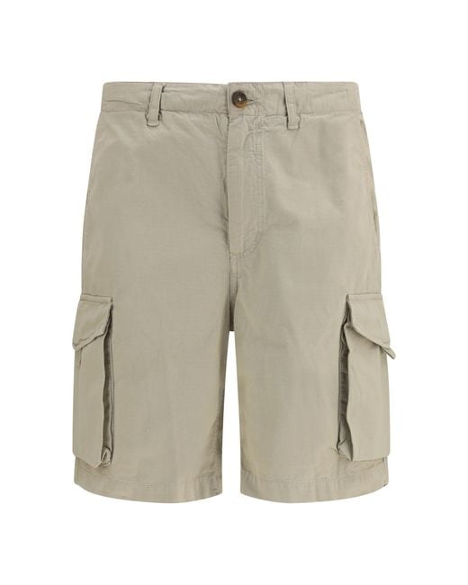 Sebago White Northfield Cargo Shorts-Safari for men