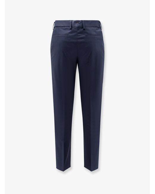 Boss Blue Cotton And Silk Trousers for men