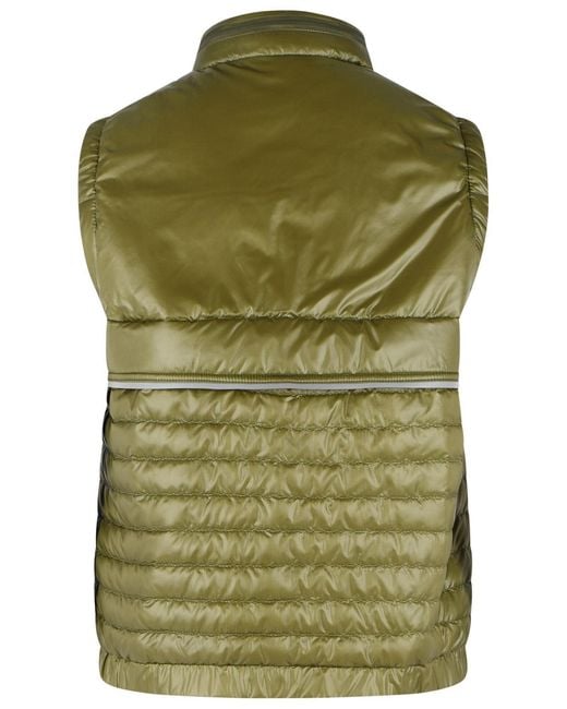 Moncler Green 'Gumiane' Padded Vest With Polyamide Hood