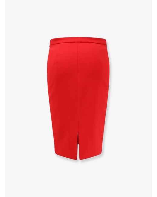 Elisabetta Franchi Red Essentials Skirt With Monogram Detail