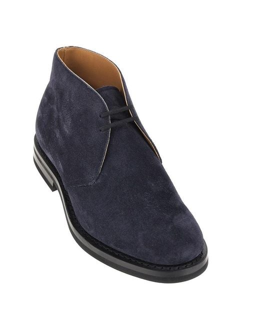 Church's Blue 'Ryder 3' Suede Leather High-Laced Boots for men