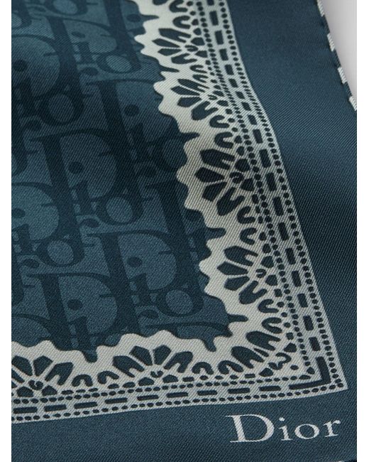 Dior Blue Dior Dior Medaillon 70 Squared Silk Foulard