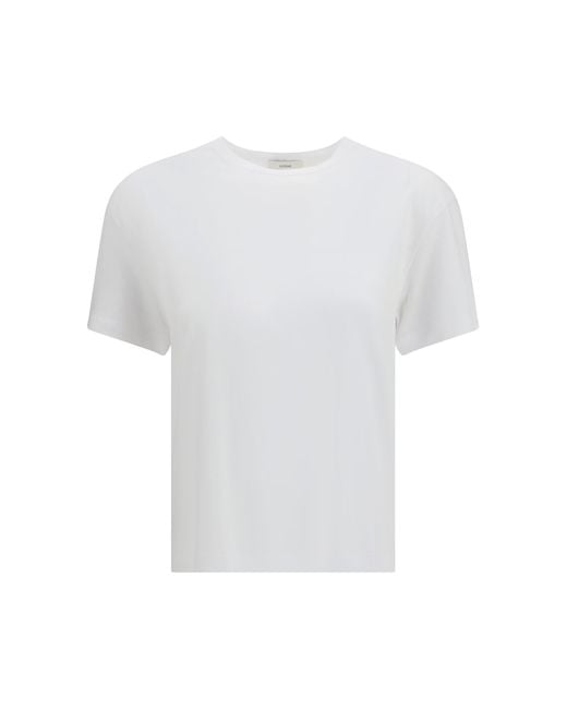 Totême White Crewneck Cotton T-Shirt