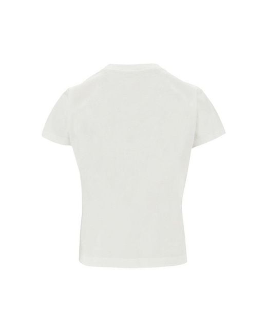 MM6 by Maison Margiela White Logo Label T-Shirt