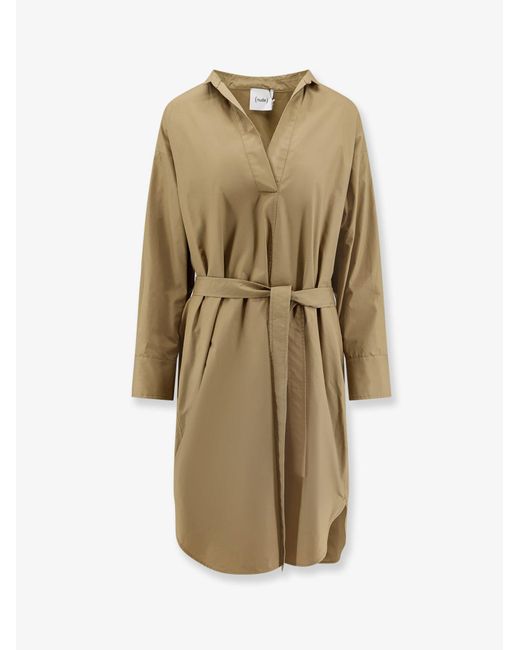 Nude Natural Cotton Dress With Belt