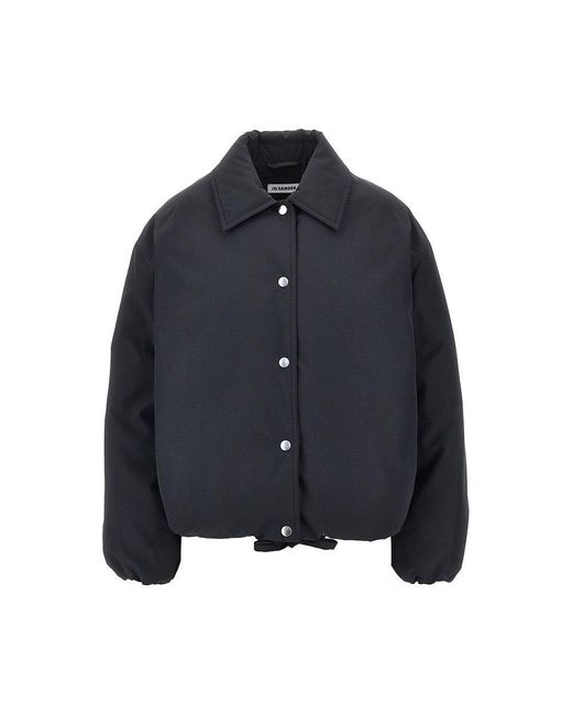 Jil Sander Blue Boxy Fit Down Jacket