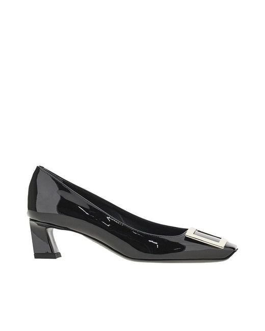 Roger Vivier Black 'Trompette' Patent Leather Pumps 38