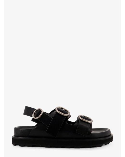 Jil Sander Black Leather Sandals for men