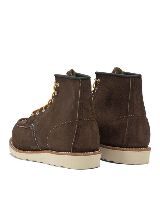 Red Wing Brown "8836 Classic Moc Toe" Lace-Up Ankle Boots for men