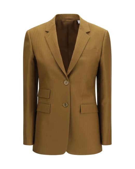 Burberry Green Wool And Mohair Blazer