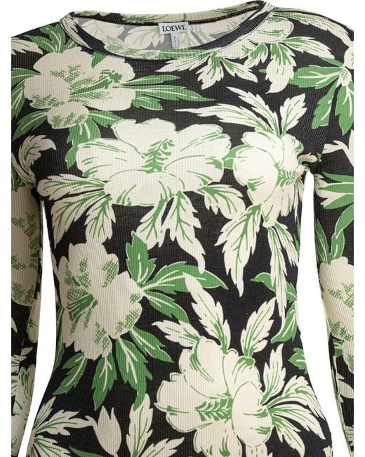 Loewe Green Silk And Cotton Dress