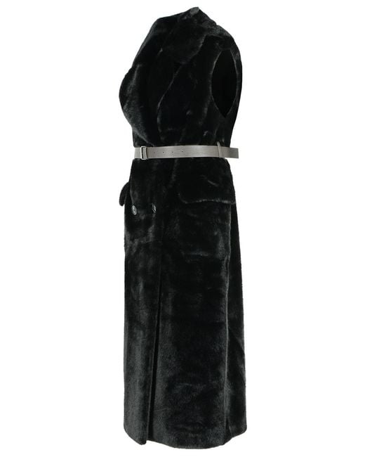 P.A.R.O.S.H. Black Faux Fur Coat