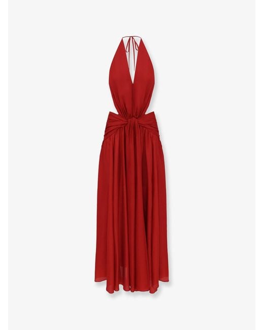 Zimmermann Red Dress Indra Silk