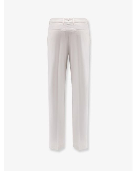 Boss Gray Cotton And Silk Trousers for men
