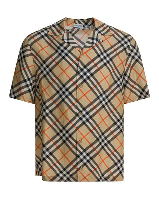Burberry Multicolor Check Oversized Silk Shirt for men