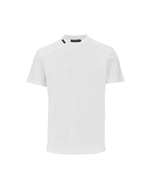 Dolce & Gabbana White Dolce&Gabbana Double Crewneck T-Shirt for men