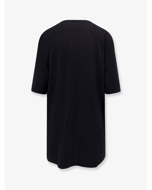 Totême  Black Relaxed Tee Lyocell And Cotton Short Dress