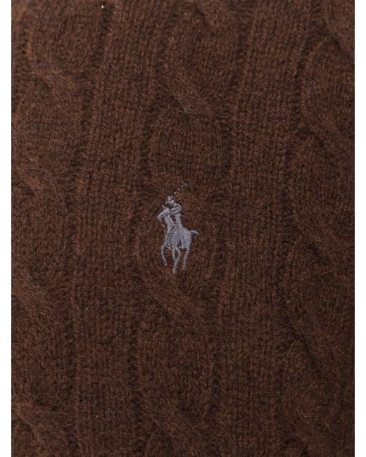 Polo Ralph Lauren Brown Wool And Cashmere Cable Knit Sweater for men