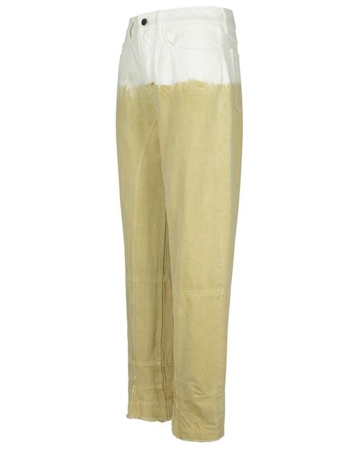 Jil Sander Yellow Cotton Jeans