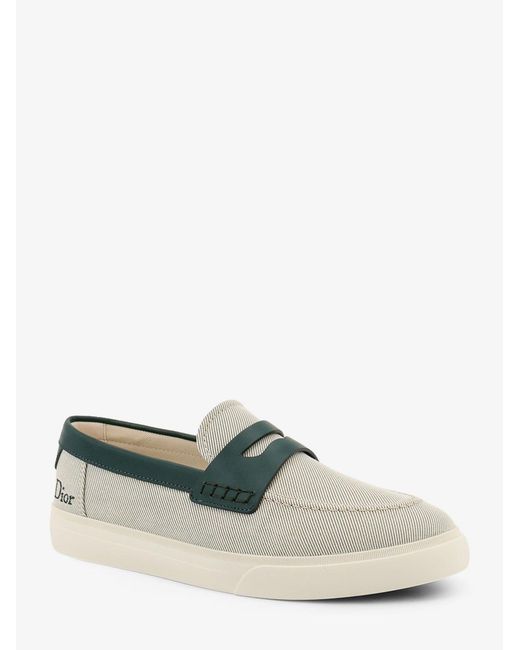 Dior Green Dior Chester Dioriviera Canvas And Leather Loafers for men