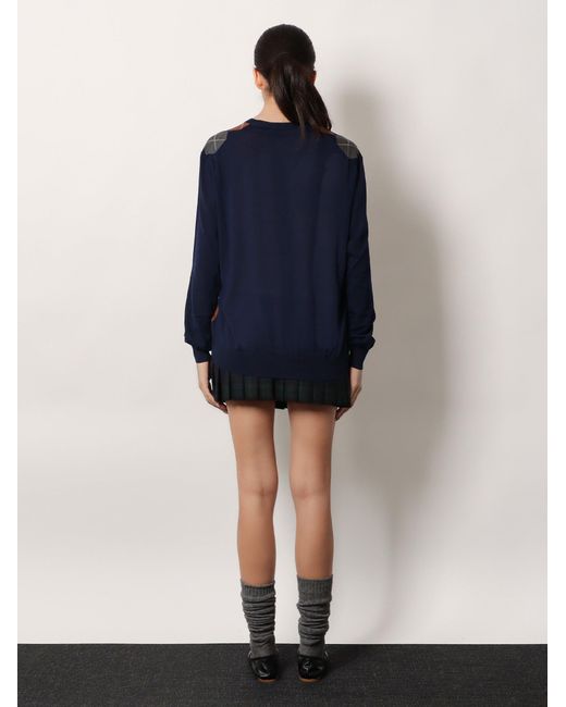 Miu Miu Blue Virgin Wool Sweater