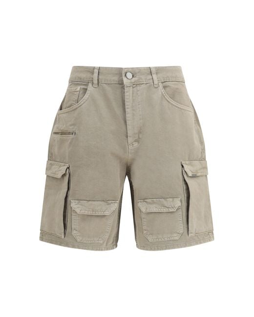 Represent White Cotton Cargo Shorts for men