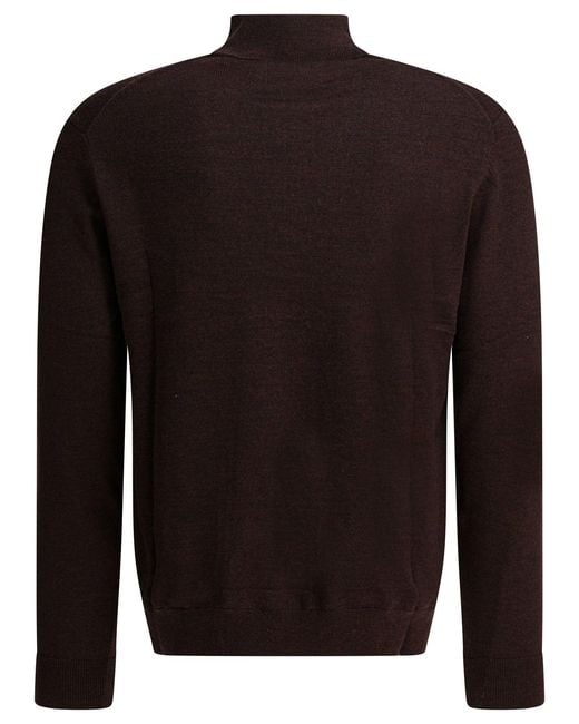 NN07 Brown "Gustav" Half Zip Sweater for men
