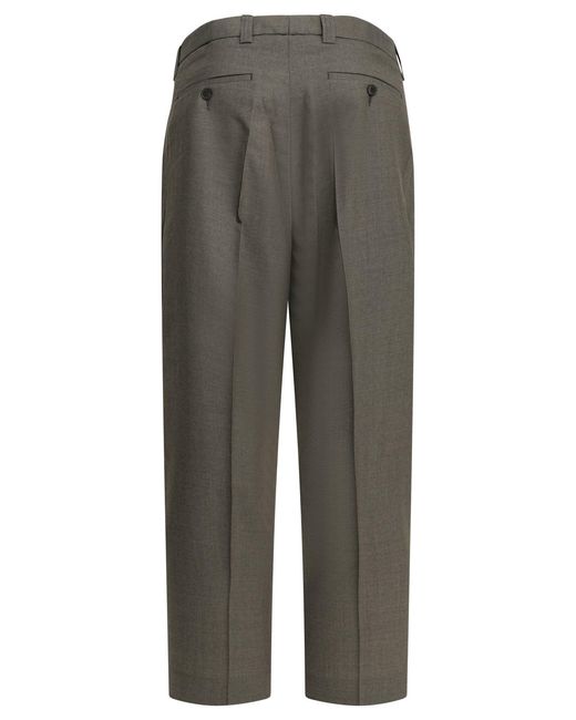mfpen Gray Tailored Wool Pants for men