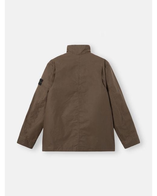 Stone Island Brown Waxed Cotton Jacket for men