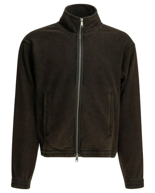 Men's Black Covet Zippered Organic Cotton Jumper