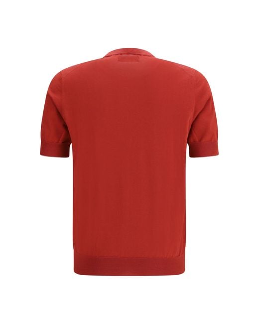 Brunello Cucinelli Red Cotton T-Shirt for men