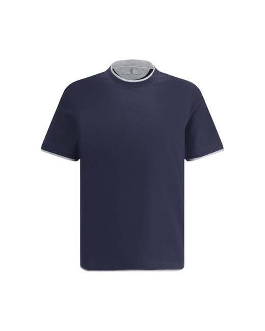 Brunello Cucinelli Blue T-Shirts for men