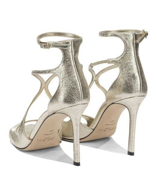 Jimmy Choo Metallic "Azia 95 Mm" Heeled Sandals