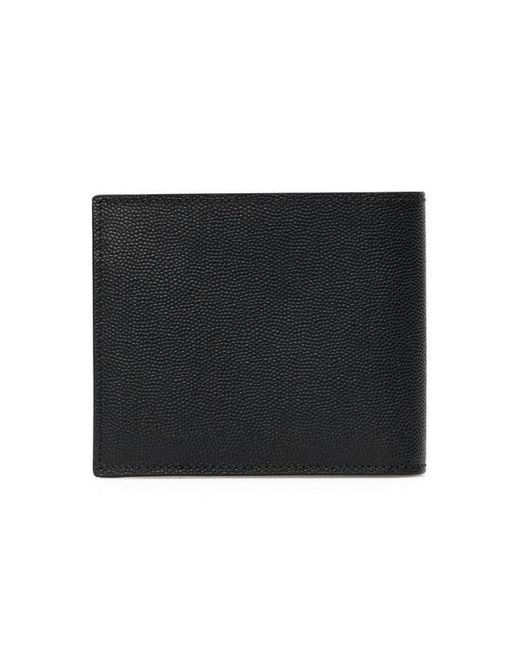 Saint Laurent Black Grain De Poudre Leather Bi-Fold Wallet for men