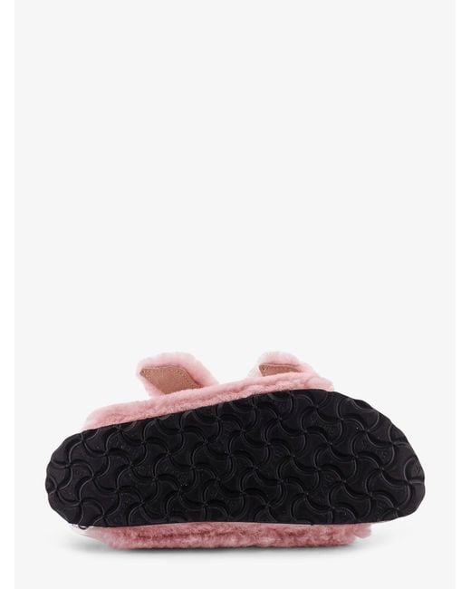 Birkenstock Pink Faux Fur Low Sandals