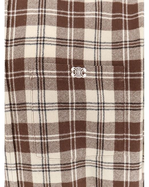 Céline White Madras Wool Shirt for men