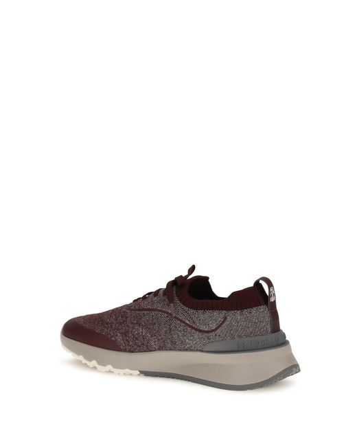 Brunello Cucinelli Brown Techno Cotton Knit Sneakers Runners