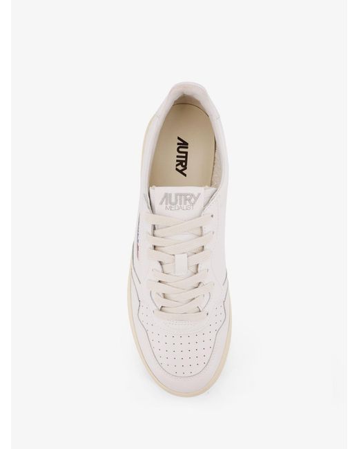 Autry White Medalist Leather Sneakers for men