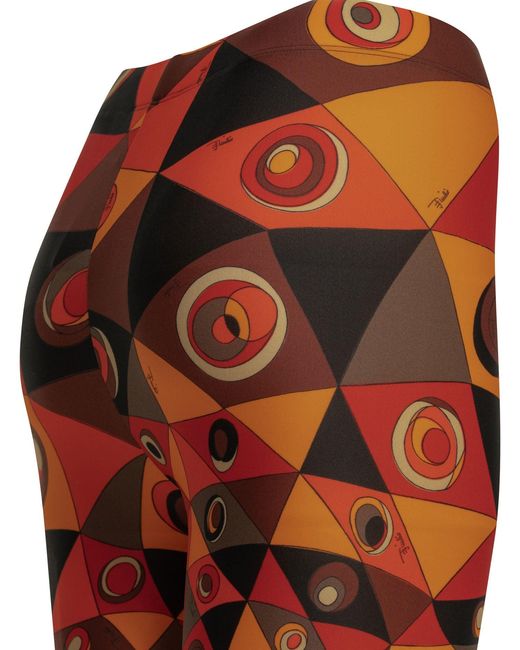 Emilio Pucci Orange Occhi Polyamide Elastane Legging