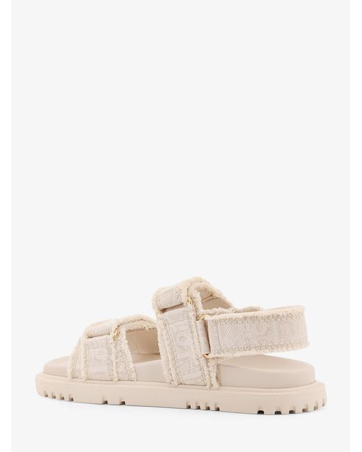 Dior Natural Dior Dioract Fabric Sandals With Dior Oblique Motif