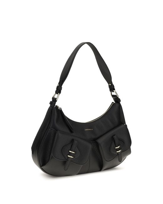 Coccinelle Black Small Boheme Shoulder Bag Noir
