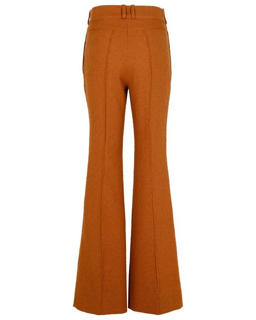 Patou Brown Wool Blend Flare Pants for men