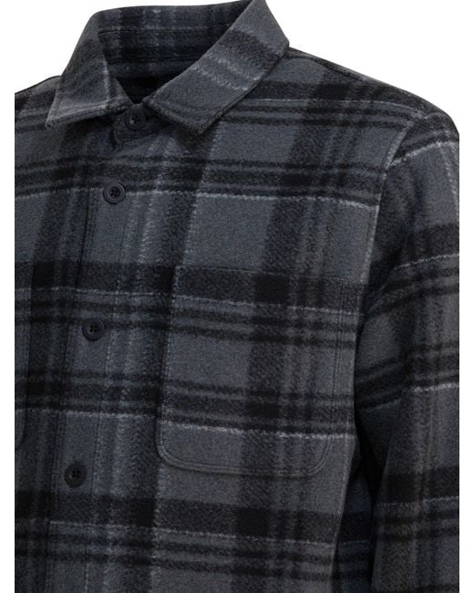 Vince Black Check Overshirt Jacket for men