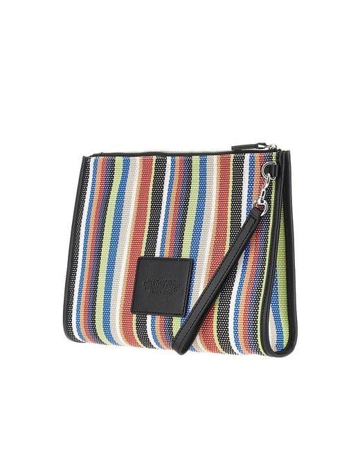 Marc Jacobs Blue Striped Mesh Pouch