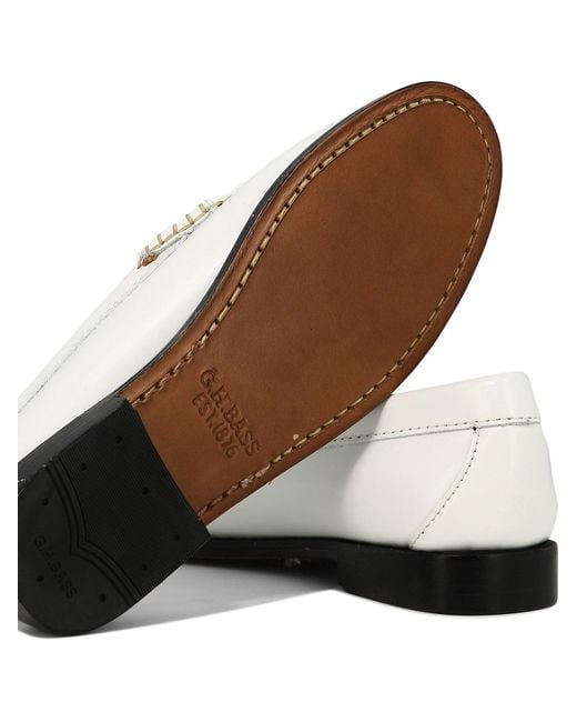 G.H.Bass &amp; Co. White "Weejuns Penny" Loafers