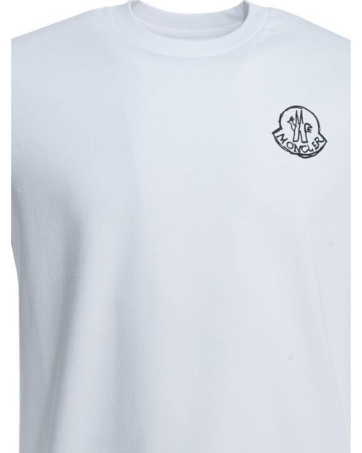 Moncler White Crewneck T-Shirt for men