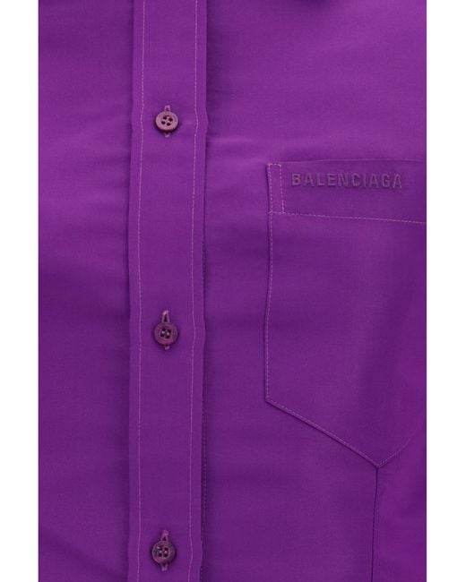 Balenciaga Purple T-Shirt Cotton