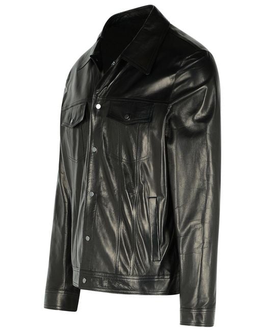 Salvatore Santoro Black Leather Jacket for men